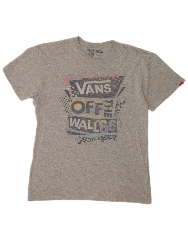Vans Mens Graphic T-Shirt Top Medium Grey Flecked Cotton