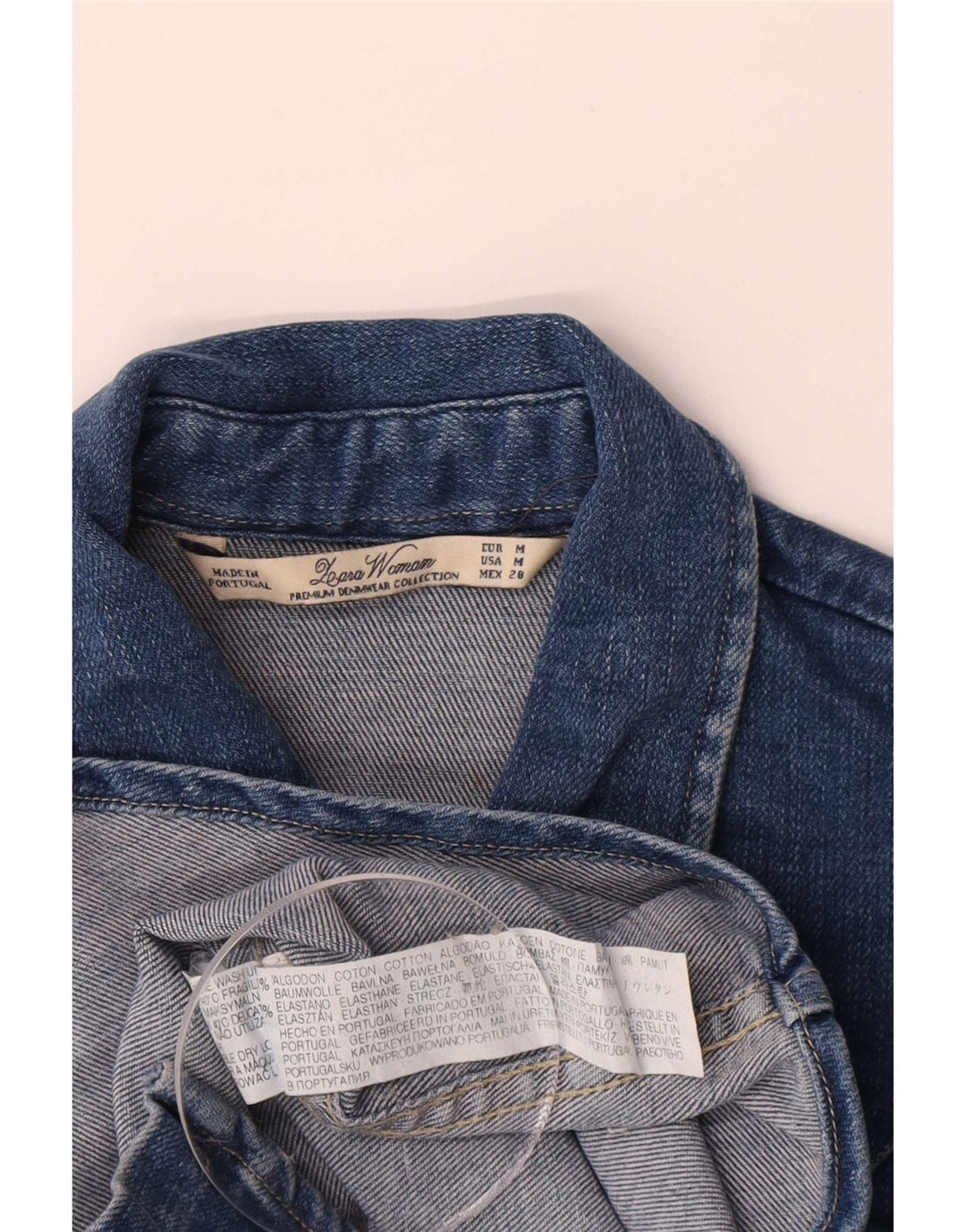 Zara Womens Denim Shirt UK 12 Medium Blue Cotton