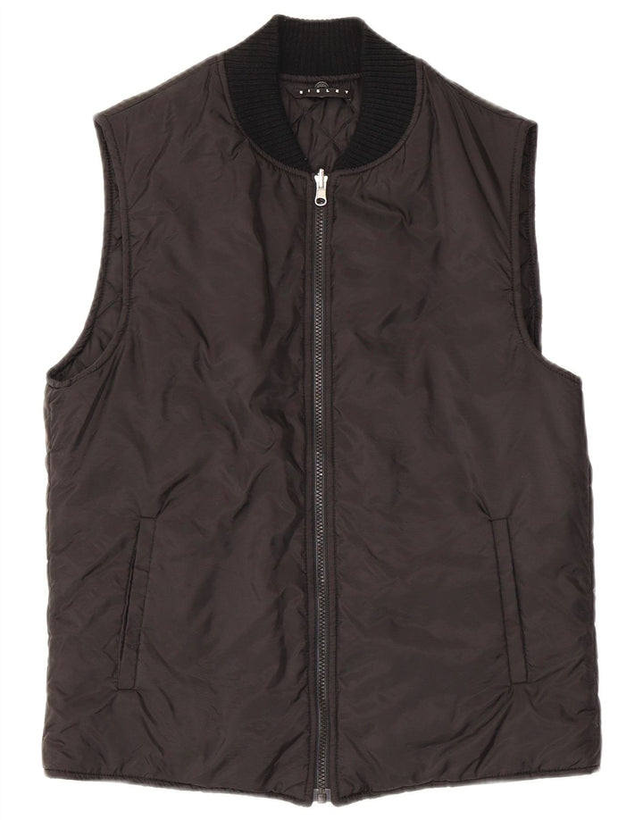 Sisley Mens Padded Gilet IT 46 Small Black Polyamide