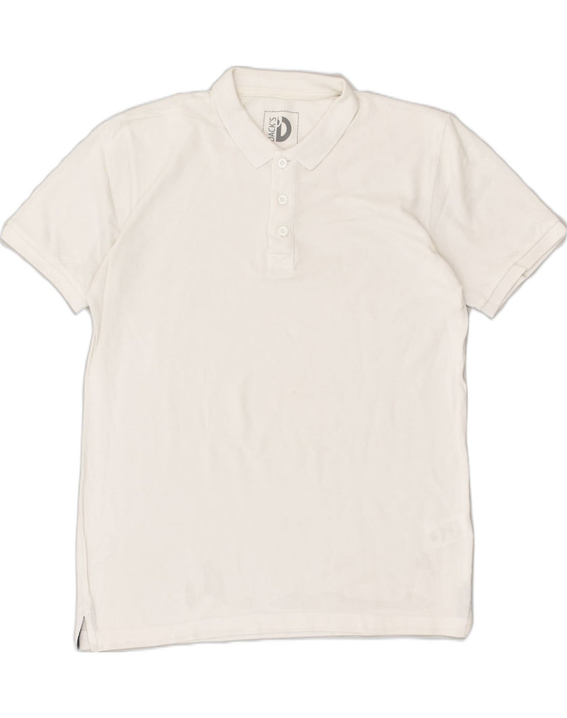 DACK'S Mens Polo Shirt Medium White Cotton | Vintage Dack's | Thrift | Second-Hand Dack's | Used Clothing | Messina Hembry 