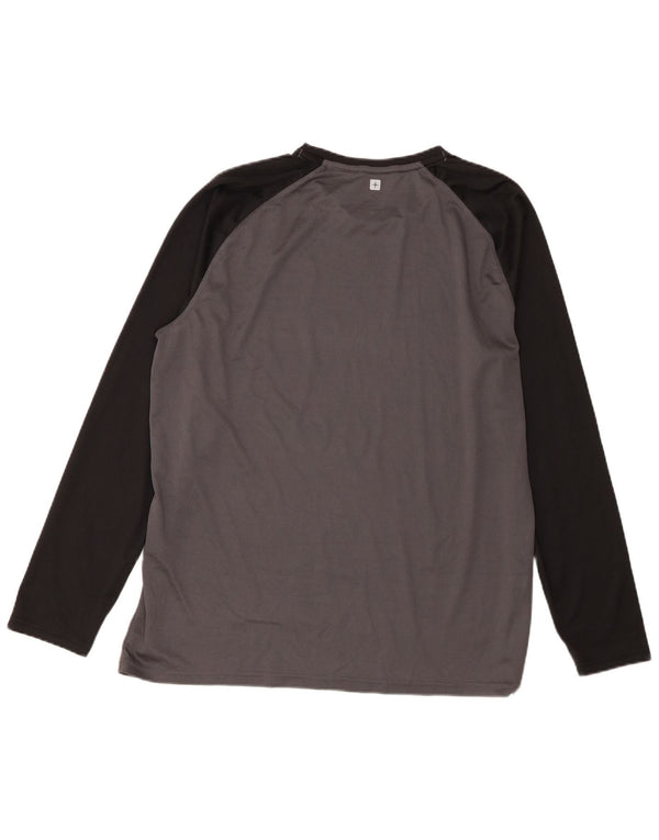 Mountain Warehouse Mens IsoCool Top Long Sleeve XL Grey Colourblock