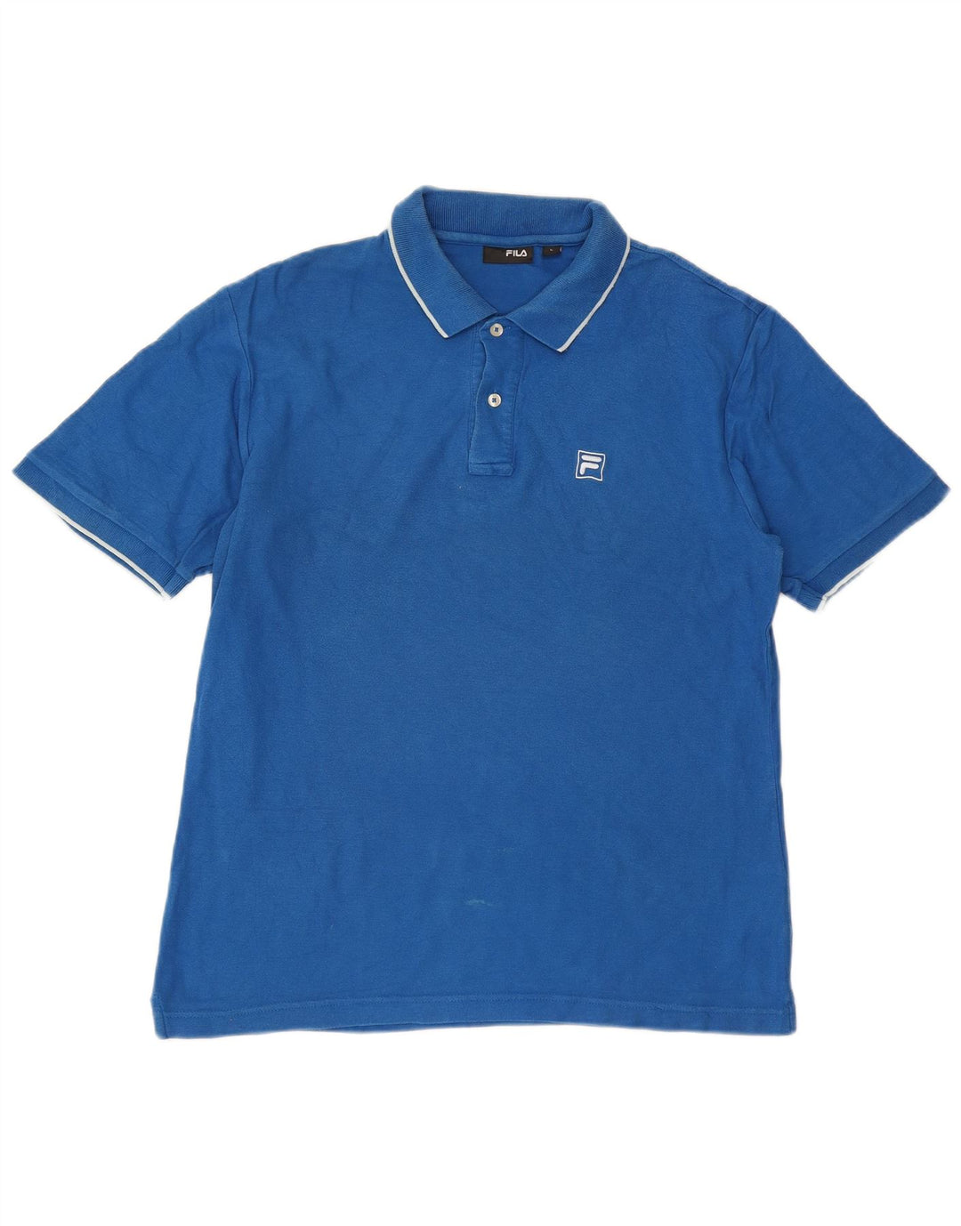 FILA Mens Polo Shirt Large Blue Cotton
