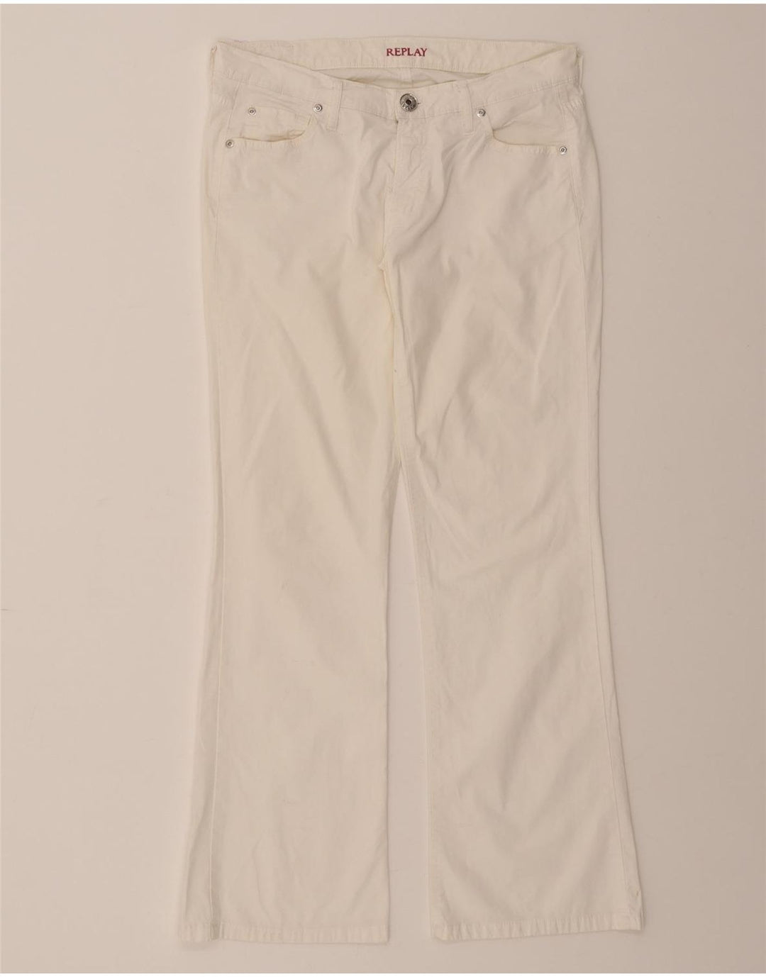 REPLAY Womens Straight Casual Trousers W30 L32 Beige Cotton Vintage Replay and Second-Hand Replay from Messina Hembry 