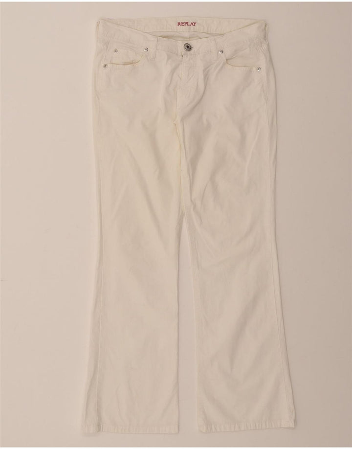 REPLAY Womens Straight Casual Trousers W30 L32 Beige Cotton Vintage Replay and Second-Hand Replay from Messina Hembry 