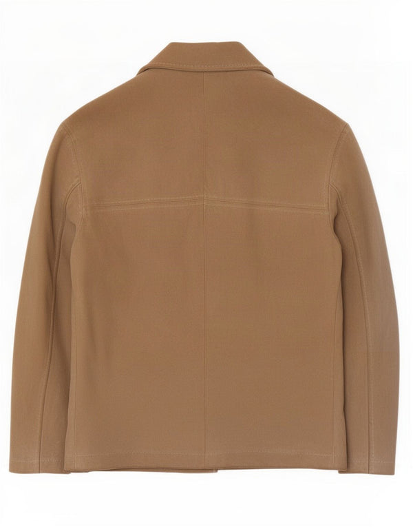 Vintage Womens Suede Bomber Jacket IT 42 Medium Beige Leather