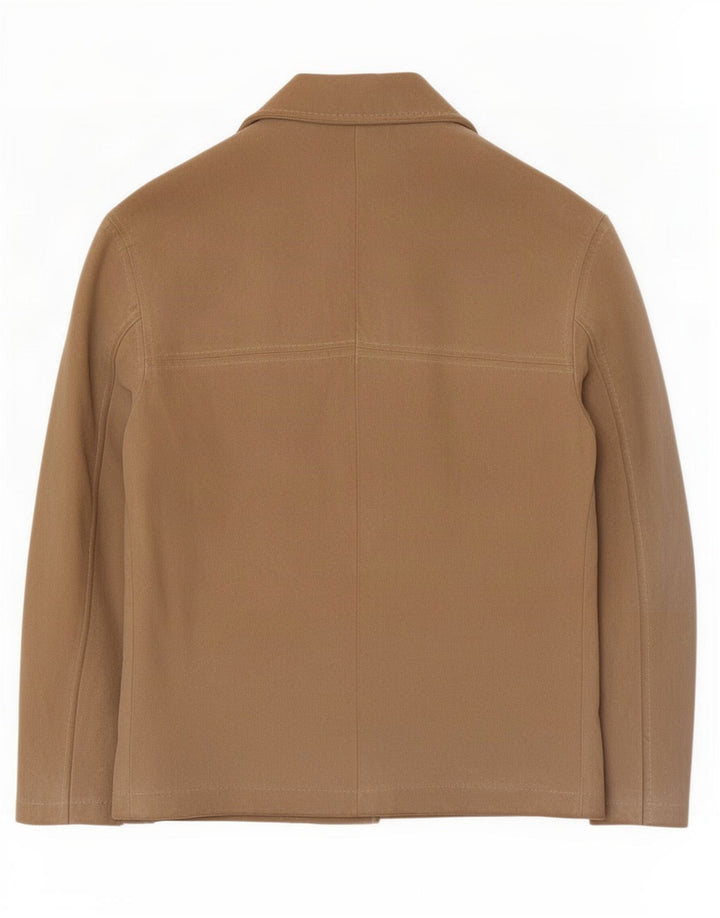 Vintage Womens Suede Bomber Jacket IT 42 Medium Beige Leather