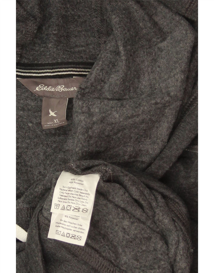 EDDIE BAUER Mens Hoodie Jumper XL Grey Cotton