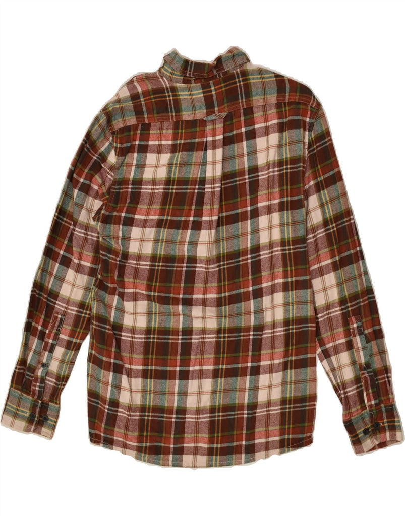 EDDIE BAUER Mens Flannel Shirt Small Brown Check Cotton | Vintage Eddie Bauer | Thrift | Second-Hand Eddie Bauer | Used Clothing | Messina Hembry 