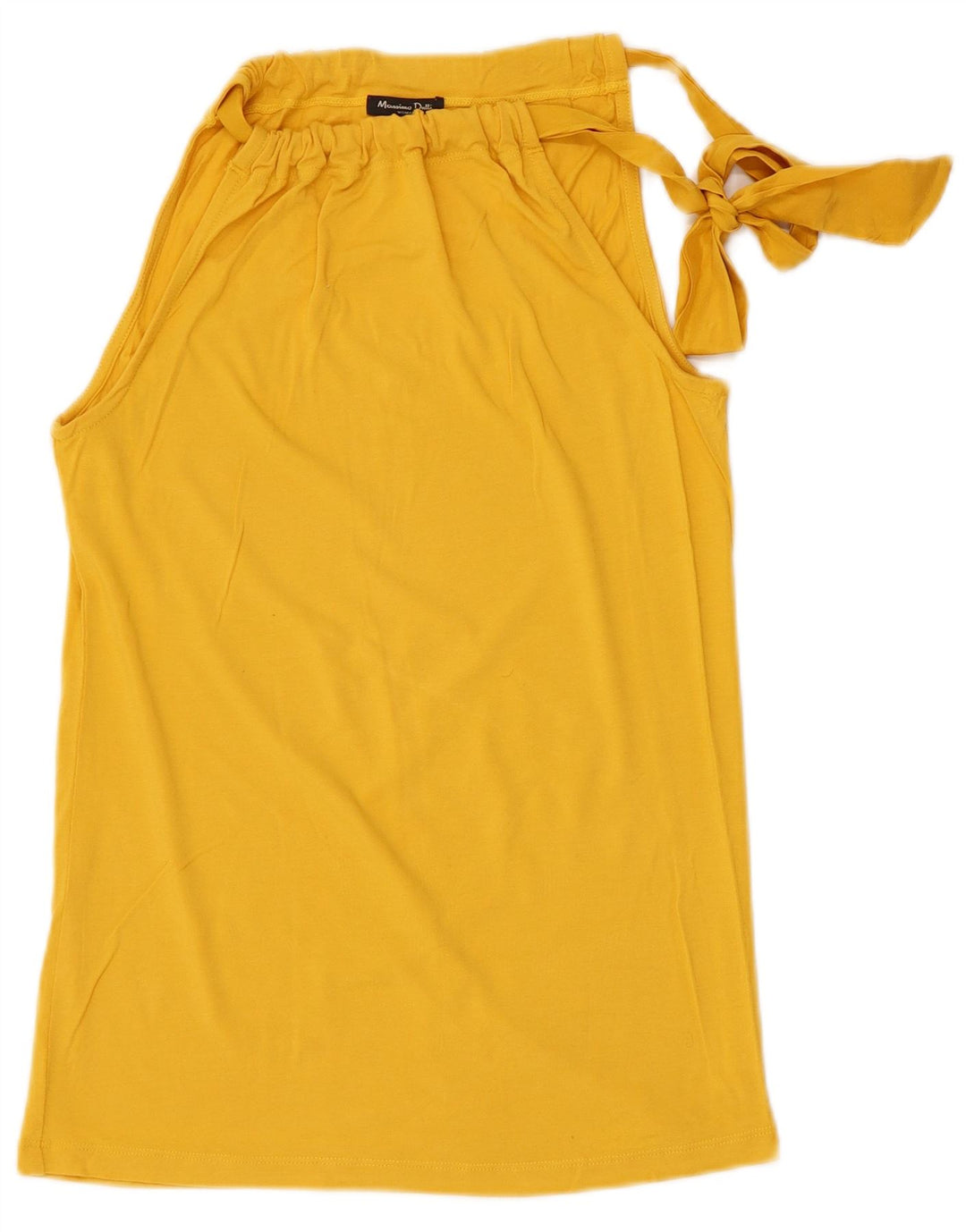 Massimo Dutti Womens Halter Top UK 14 Large Yellow