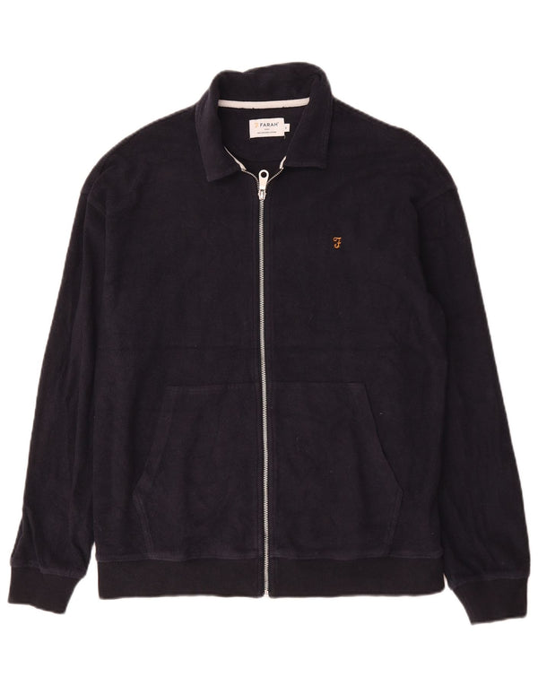 Farah Mens Tracksuit Top Jacket Small Navy Blue Cotton
