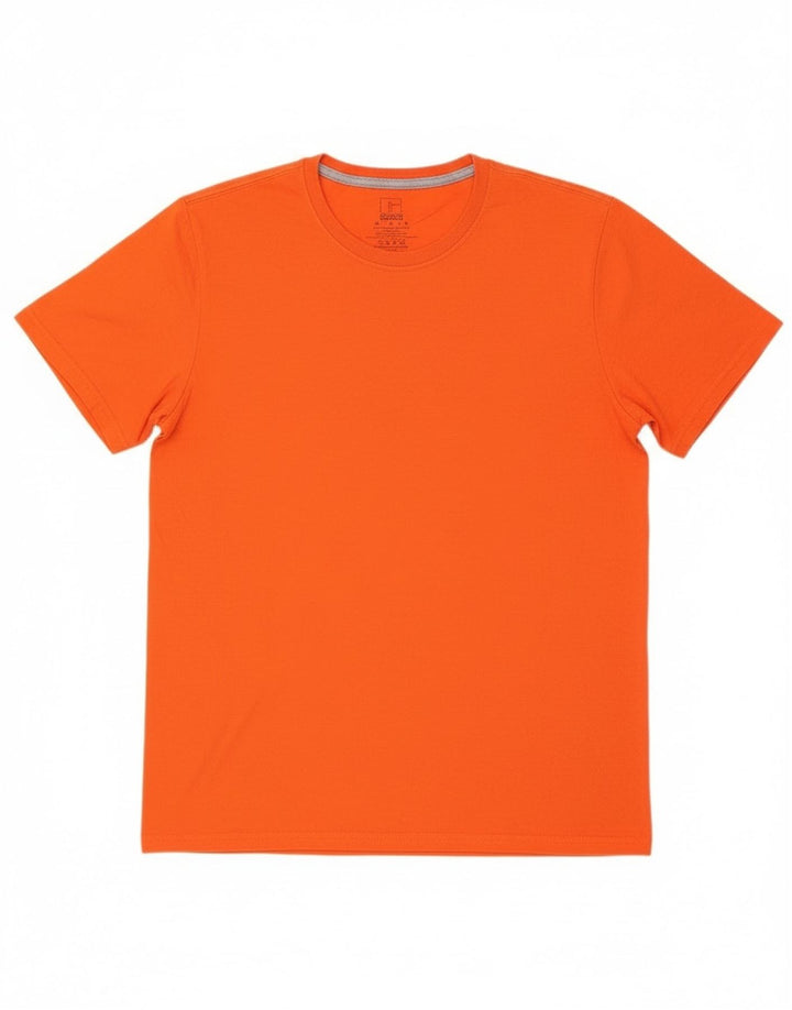 Russell Athletic Mens T-Shirt Top Medium Orange Cotton
