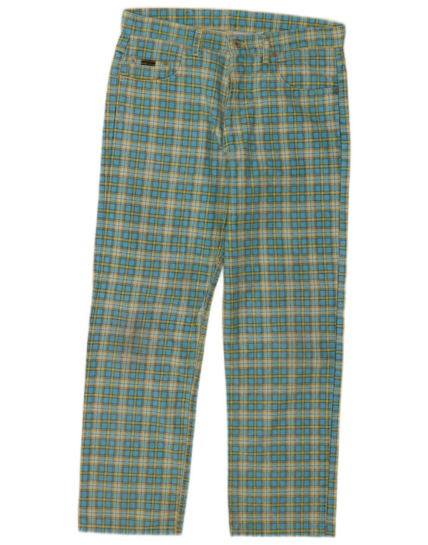 General Company Mens Straight Casual Trousers IT 52 XL W38 L28 Blue Check