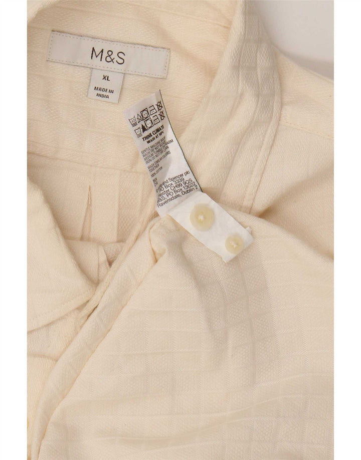 Marks & Spencer Mens Shirt XL Beige Cotton