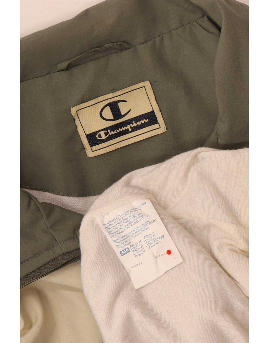 Champion Mens Tracksuit Top Jacket XL Beige Polyester