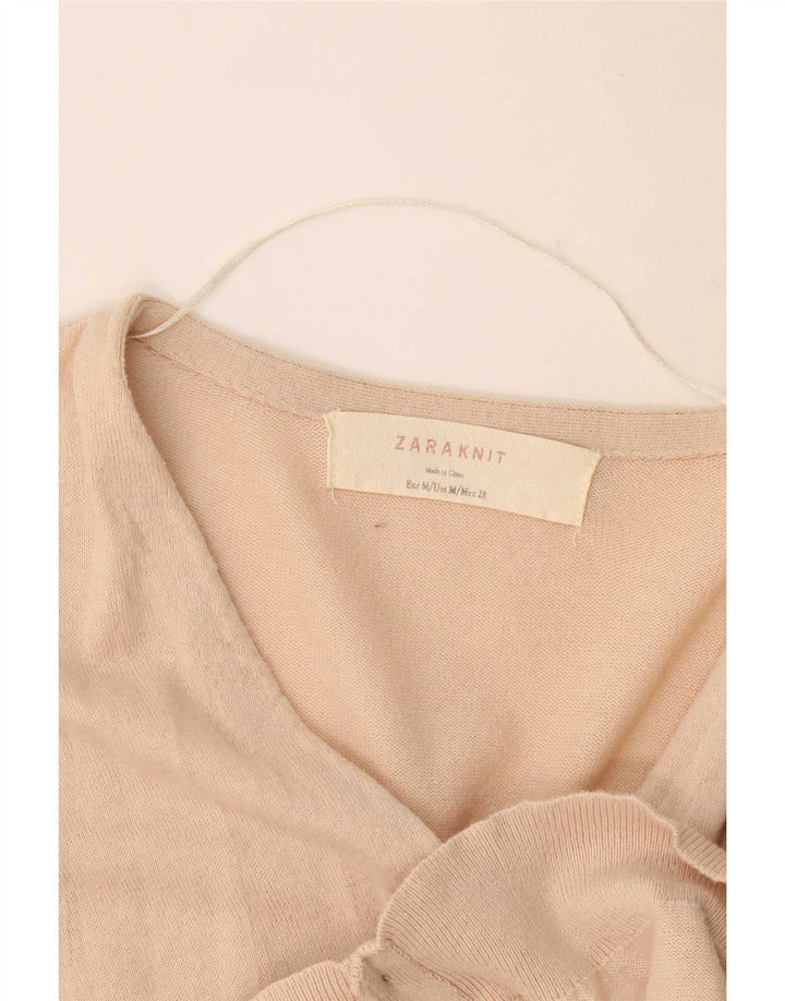 Zara Womens Cardigan Sweater UK 12 Medium Beige