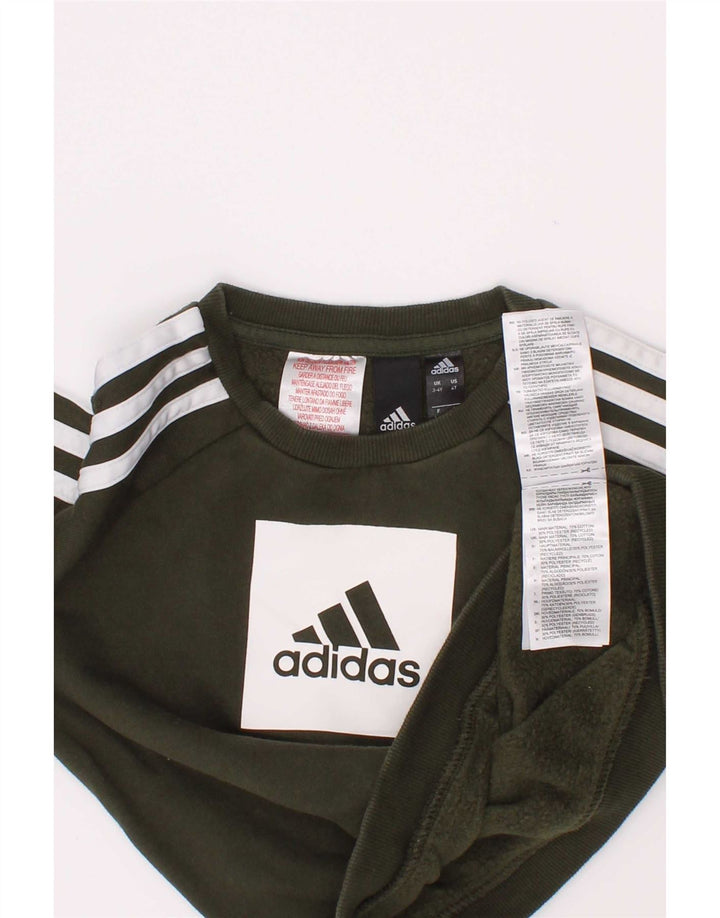Adidas Boys Graphic Sweatshirt Jumper 3-4 Years Green Cotton