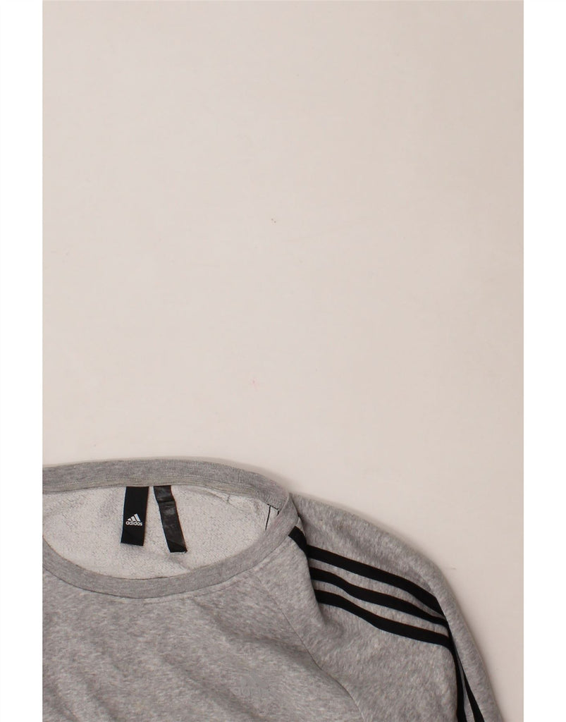 ADIDAS Womens Sweatshirt Jumper UK 12/14 Medium Grey Cotton Vintage Adidas and Second-Hand Adidas from Messina Hembry 