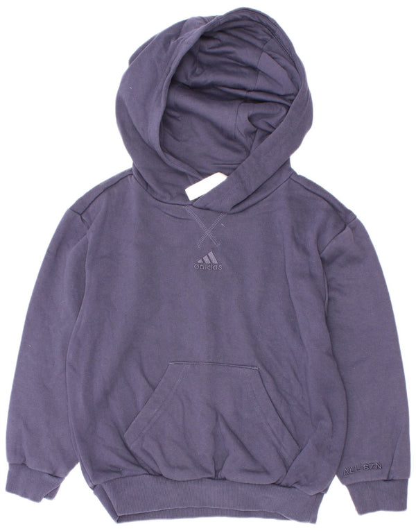 Adidas Boys Hoodie Jumper 6-7 Years Navy Blue Cotton
