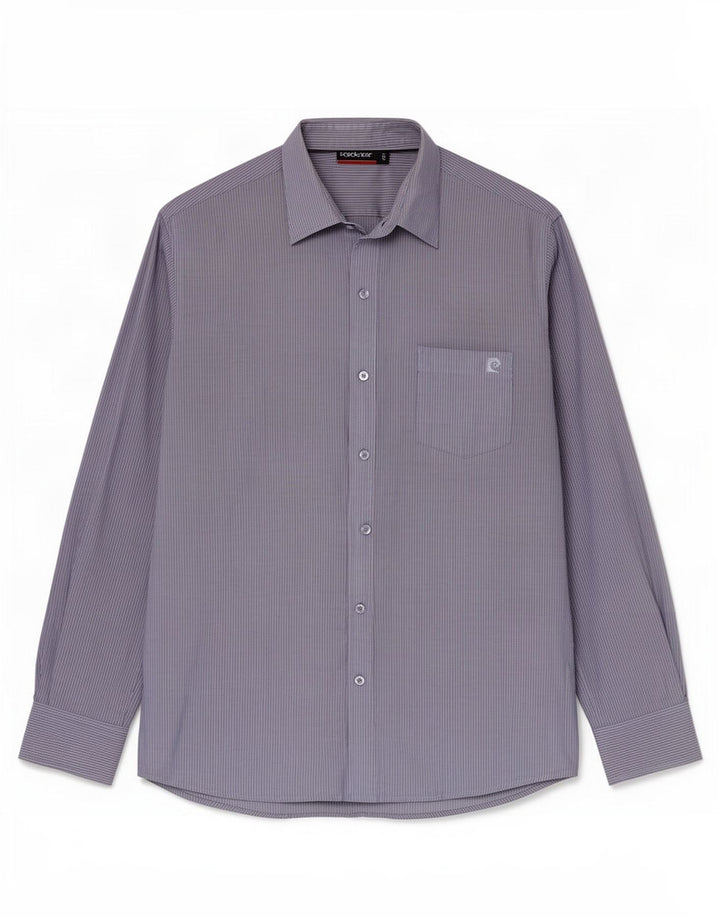 Pierre Cardin Mens Shirt Large Blue Pinstripe Polyester