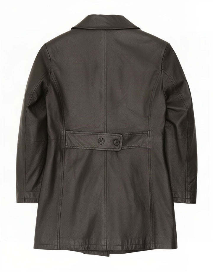 Project Womens Leather Coat UK 14 Medium Black