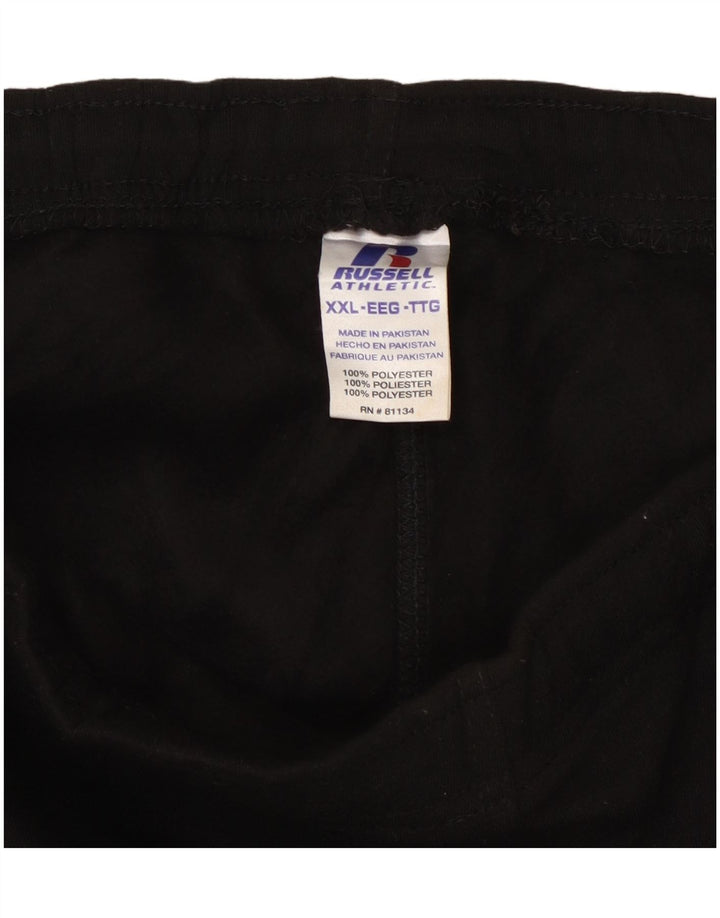 RUSSELL ATHLETIC Mens Cargo Tracksuit Trousers 2XL  Black Polyester