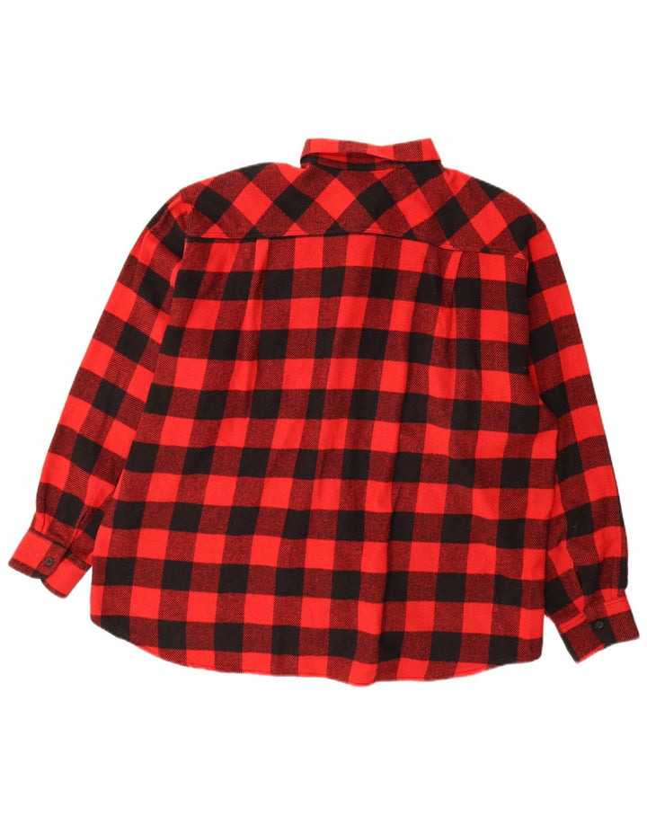 Colombus Mens Overshirt Flannel Shirt XL Red Gingham Polyester