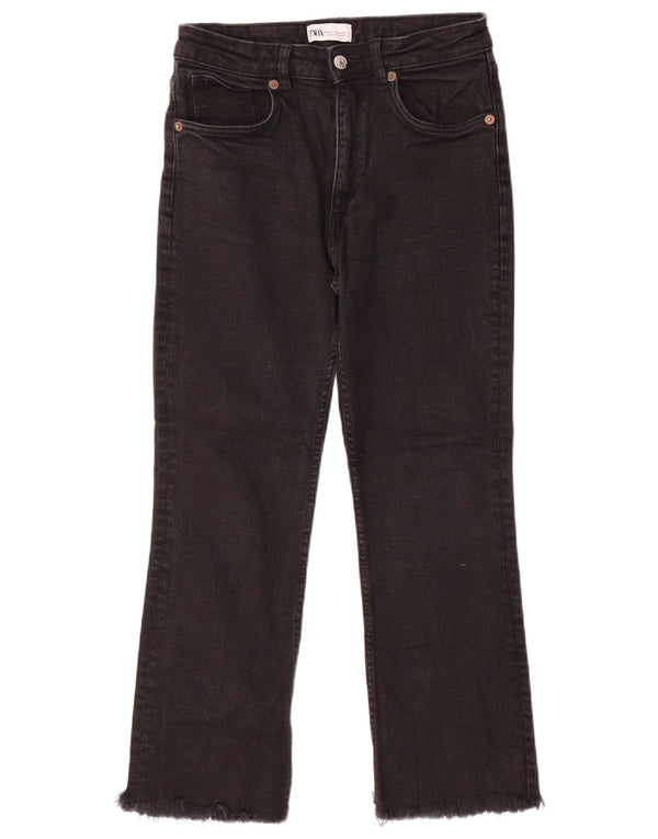Zara Womens Cropped Jeans EU 40 Medium W30 L24 Black