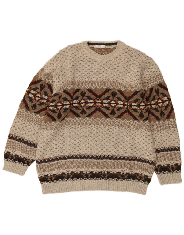 Marks & Spencer Mens St. Michael Crew Neck Jumper Sweater Large Beige
