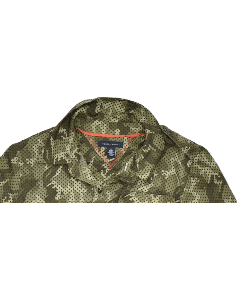 TOMMY HILFIGER Womens Loose Fit Pullover Shirt UK 10 Small Khaki | Vintage | Thrift | Second-Hand | Used Clothing | Messina Hembry 