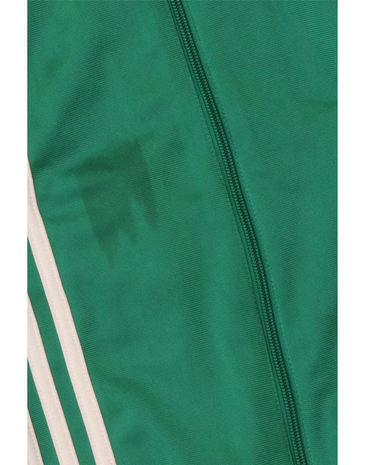 Adidas Boys Tracksuit Top Jacket 13-14 Years Green Colourblock
