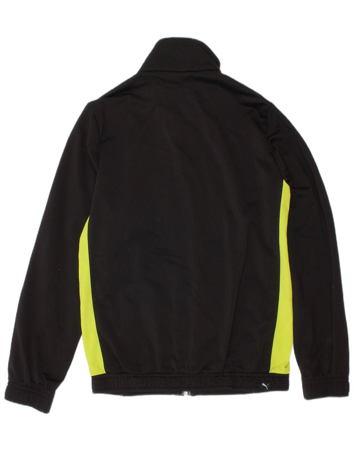 Puma Boys Graphic Tracksuit Top Jacket 7-8 Years Black Colourblock