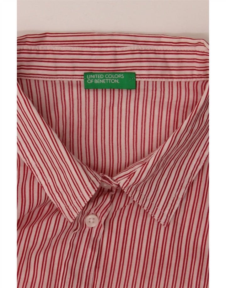 BENETTON Mens Shirt Medium Red Striped Vintage Benetton and Second-Hand Benetton from Messina Hembry 