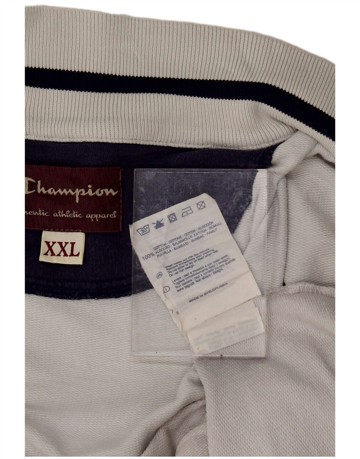 CHAMPION Mens Tracksuit Top Jacket 2XL White Cotton