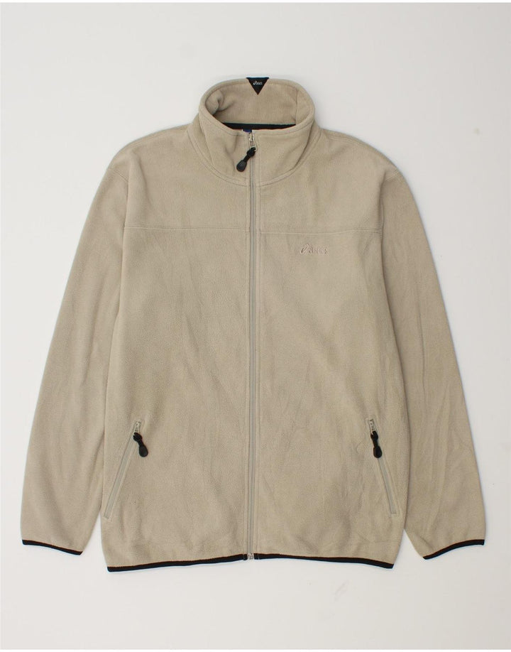 Asics Mens Fleece Jacket UK 40 Large Beige Polyester