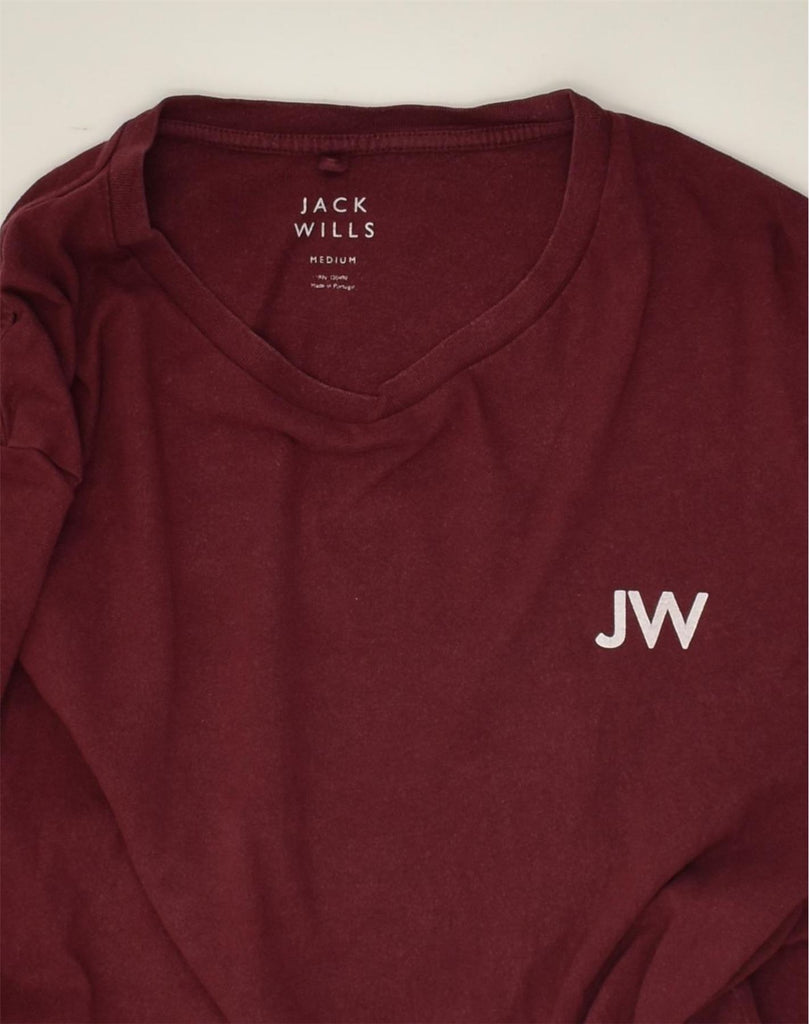 JACK WILLS Mens T-Shirt Top Medium Burgundy Cotton | Vintage Jack Wills | Thrift | Second-Hand Jack Wills | Used Clothing | Messina Hembry 