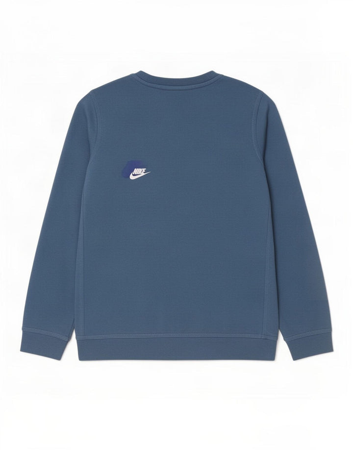 Nike Boys Graphic Sweatshirt Jumper 10-11 Years Medium Blue Cotton