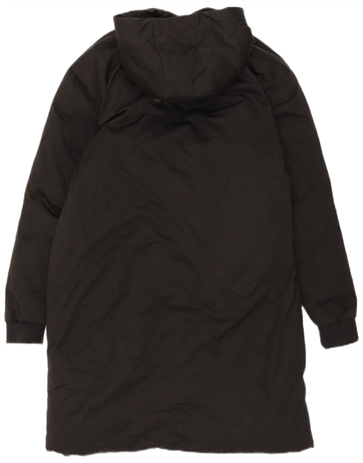 Zara Mens Hooded Padded Coat UK 38 Medium Black Polyester