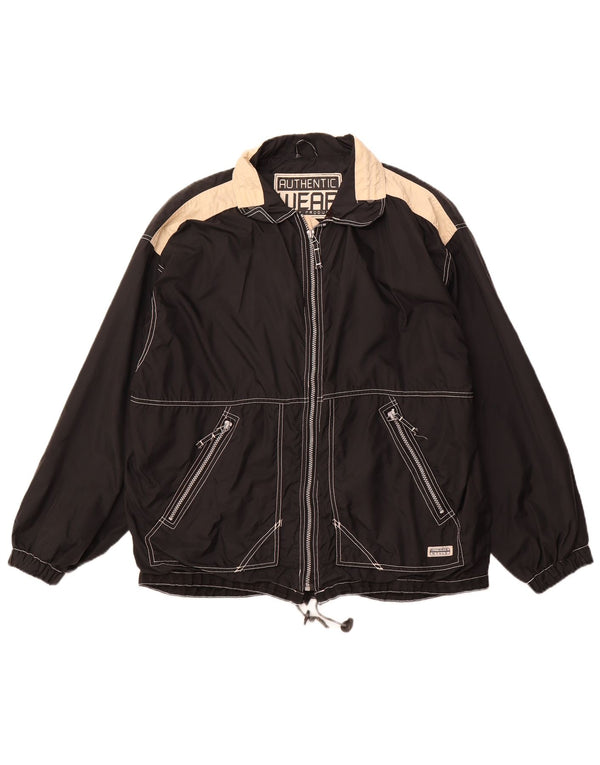 AUTHENTIC Mens Loose Fit Utility Jacket UK 38 Medium Black