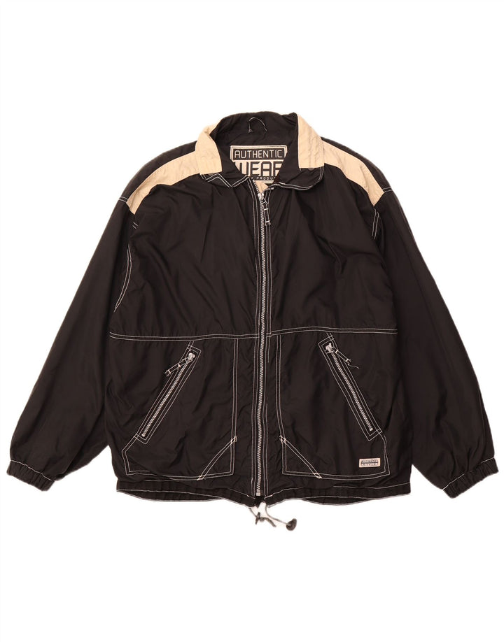 AUTHENTIC Mens Loose Fit Utility Jacket UK 38 Medium Black