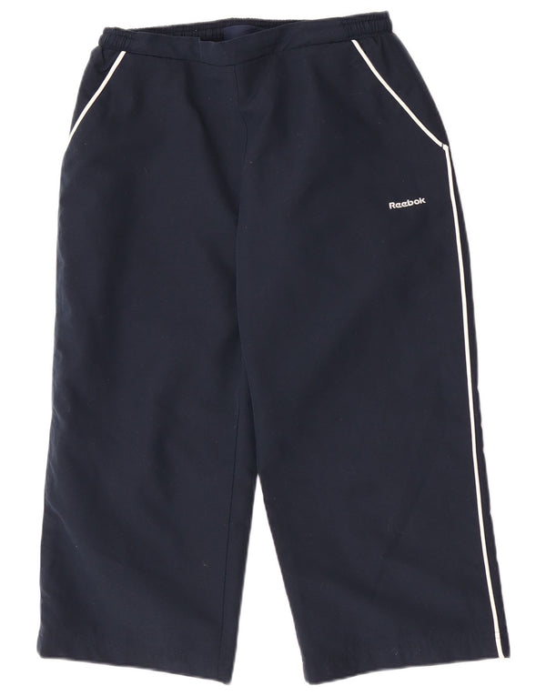 Reebok Womens Capri Tracksuit Trousers UK 10 Small Navy Blue Sports