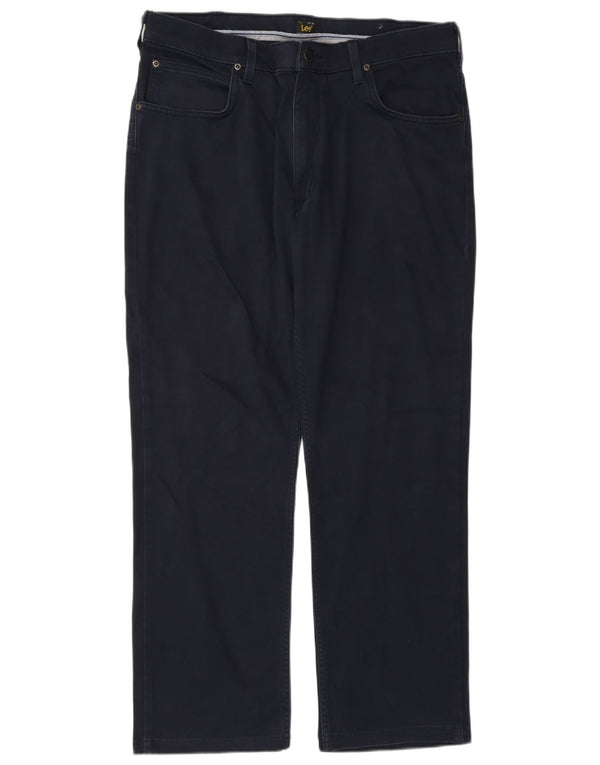 Lee Mens Brooklyn Straight Casual Trousers W36 L29 Navy Blue