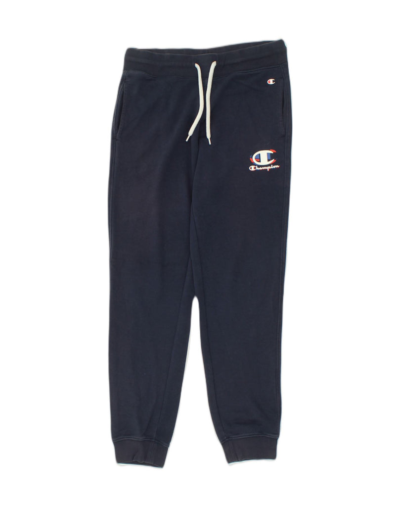 CHAMPION Mens Tracksuit Trousers Joggers Large Navy Blue Cotton | Vintage Champion | Thrift | Second-Hand Champion | Used Clothing | Messina Hembry 