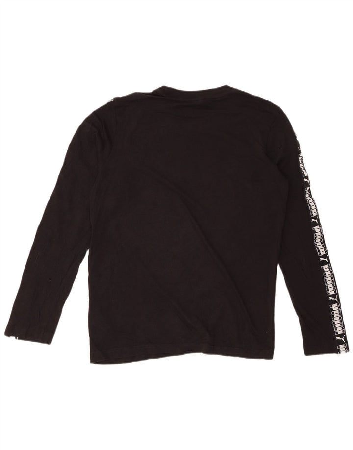 PUMA Mens Graphic Top Long Sleeve Small Black Cotton