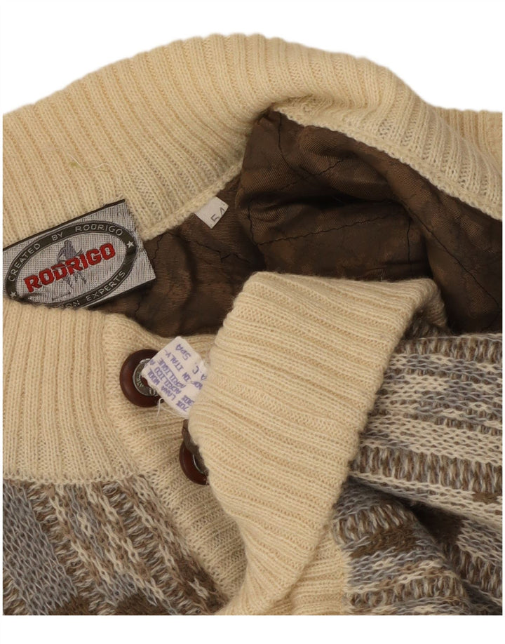 Rodrigo Mens Cardigan Sweater IT 54 XL Multicoloured Geometric Wool