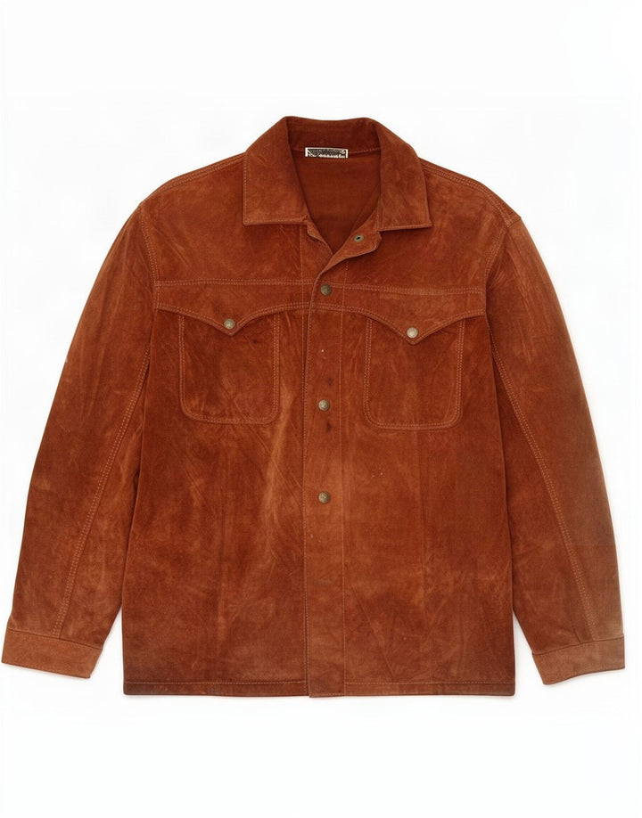 Vintage Mens Suede Jacket UK 38 Medium Brown