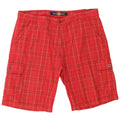 Navigare Mens Cargo Shorts W41 XL Red Check Cotton