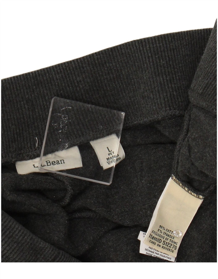 L.L.BEAN Womens Tracksuit Trousers Joggers UK 16 Large  Grey Cotton