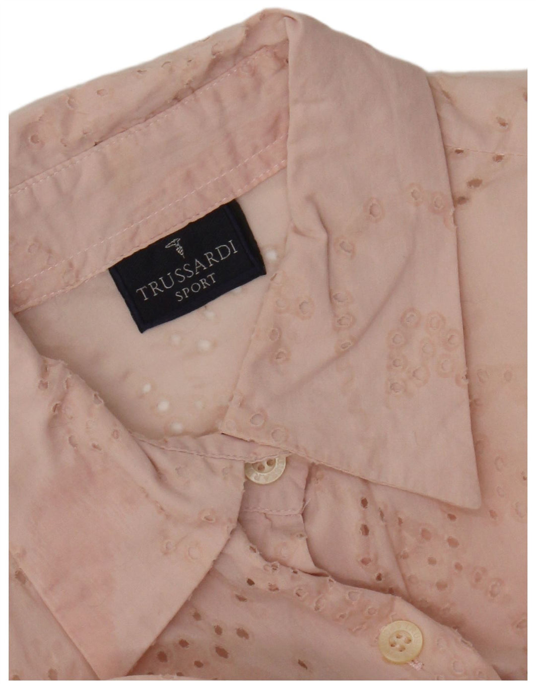 Trussardi Womens See Through Shirt Blouse UK 14 Medium Pink
