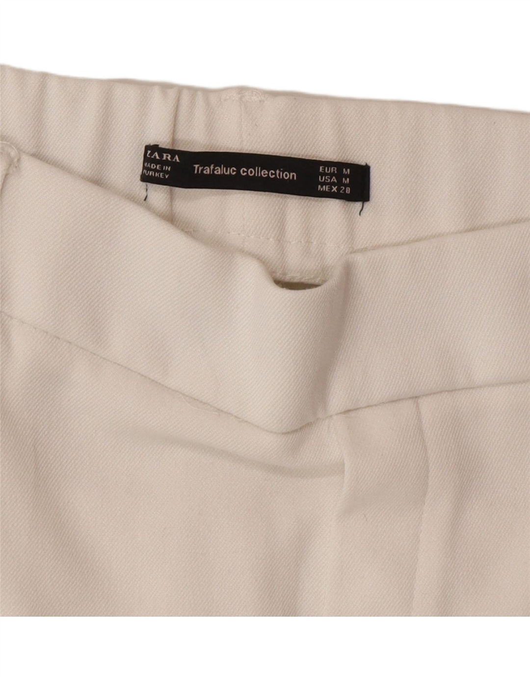 Zara Womens Cropped Trousers Medium W28 L24 White Colourblock