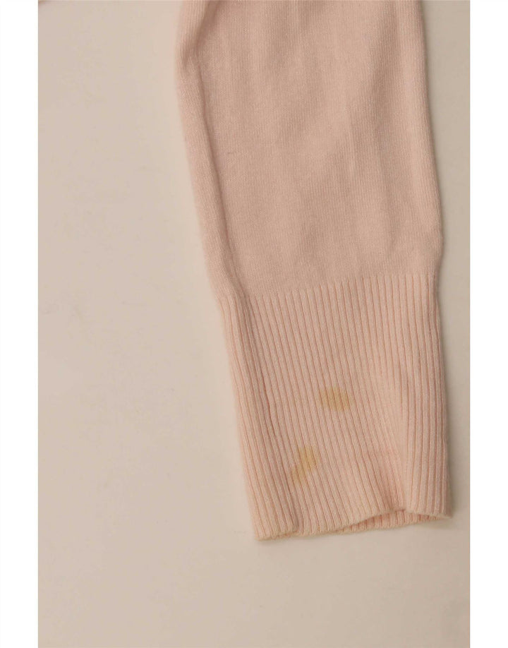 Zara Womens Crop Cardigan Top UK 12 Medium Pink Rayon